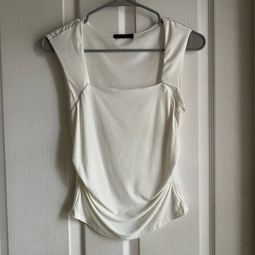 White square neck top